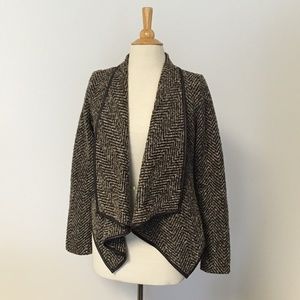 Brown Tweed Open Jacket